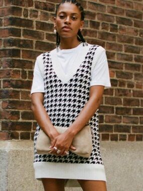 Abercrombie & Fitch Houndstooth Sweater Dress Size M
